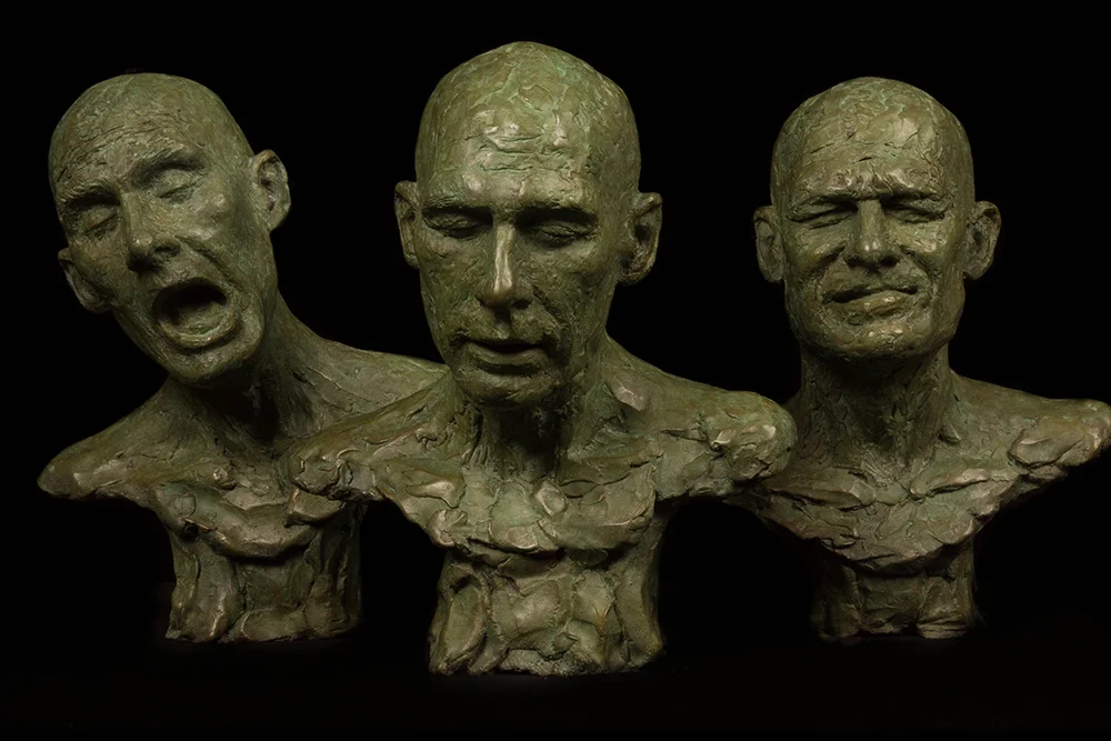 Bronze portrait heads